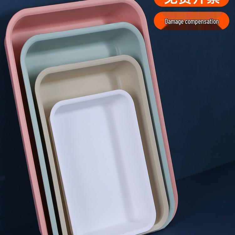 Улучшенный коммерческий прямоугольный пластиковый поднос для хранения - Белый. Shallow White Small [25x18x2CM]