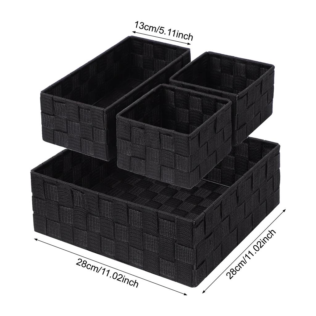 Aufbewahrungskörbe Handweberei Multifunktionale Aufbewahrungsbox Platzsparend Polypropylenband-Box Desktop Büro Aufbewahrungsboxen