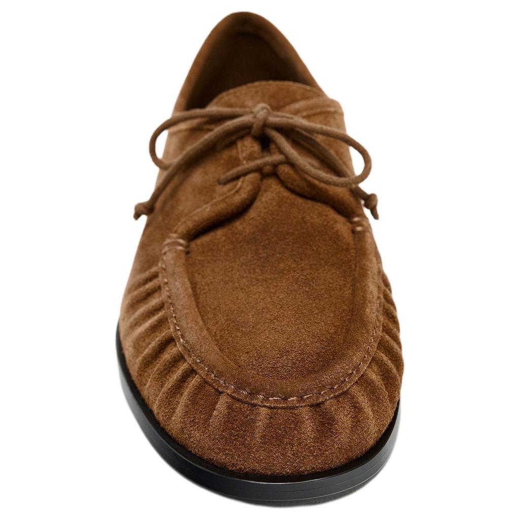 Zara Leather Round Toe Vintage Soft Suede Lace-Up Casual Shoes Women Shoes Brown 11509510105