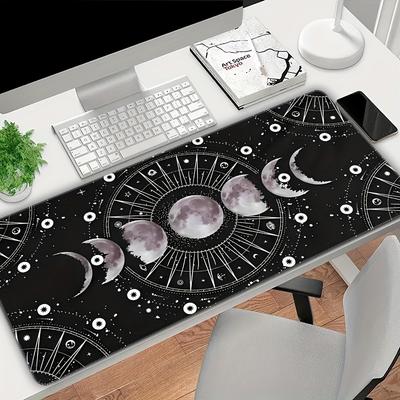 ExtraLarge Black Celestial Moon Mouse Pad Premium NonSlip Rubber Base  Precision Stitched Edges