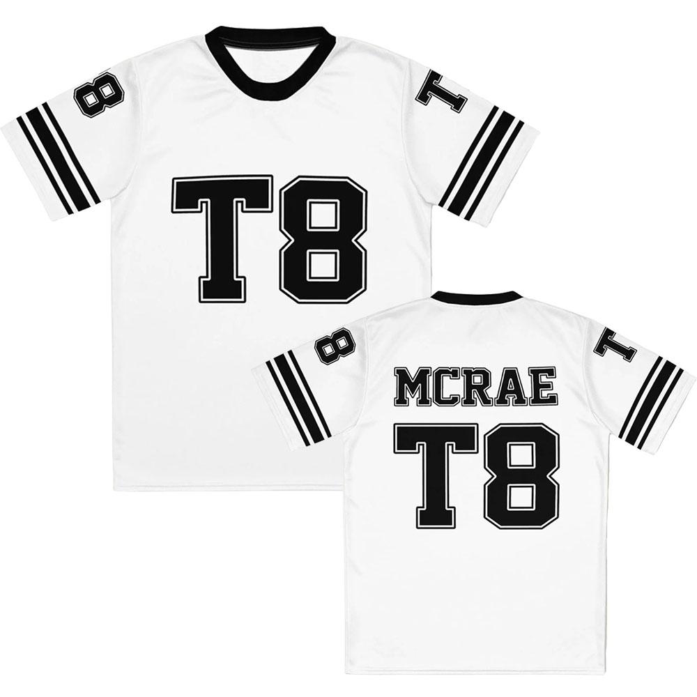 

Tate McRae T8 Jersey Tees Crew Neck Loose T-shirt Streetwear Unisex Casual Summer Short Sleeve Tshirts XXXXL