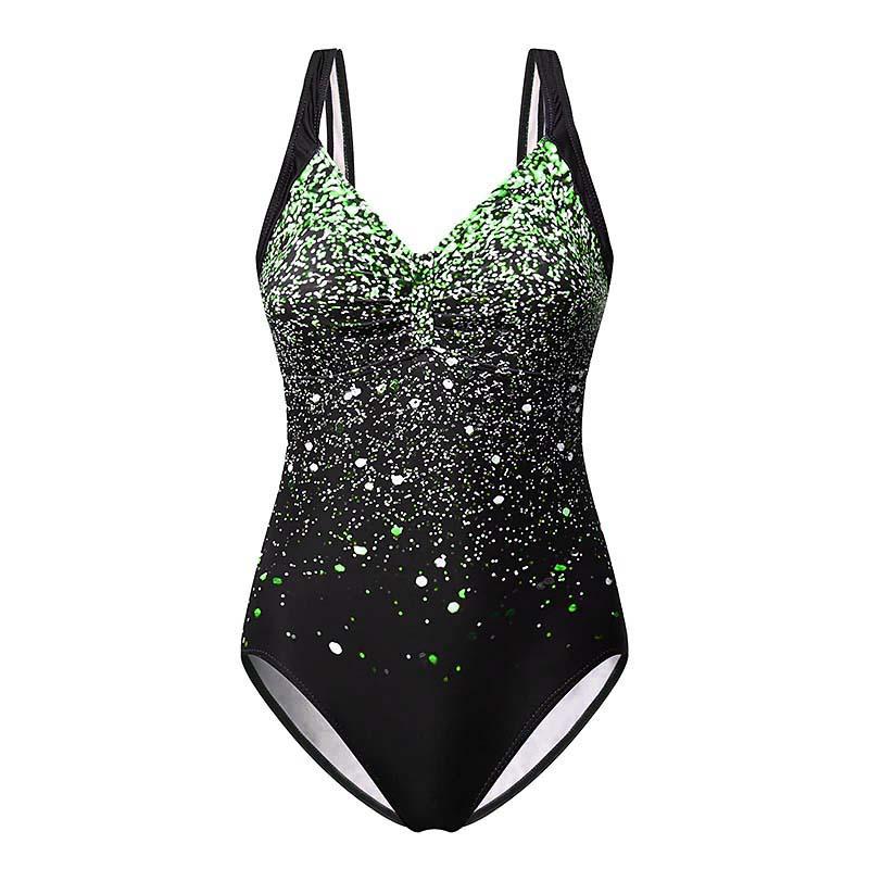 2022 Koreanischer Schwarzer Bedruckter Bikini Damen Hüfthebender Dreieck Badeanzug