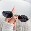 Women Men Metal Blue Light Blocking Small Oval Glasses Frame Lightweight Fashionable Eyewear for Daily Computer Use