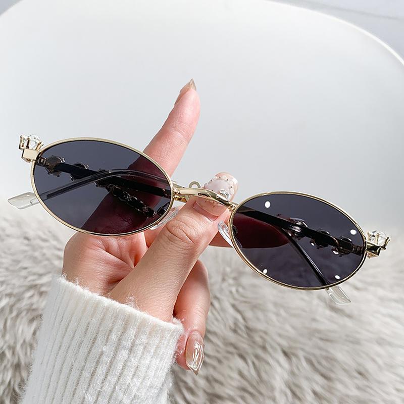 Women Men Metal Blue Light Blocking Small Oval Glasses Frame Lightweight Fashionable Eyewear for Daily Computer Use