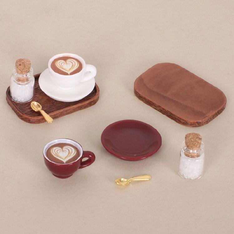 Miniature English Coffee Cup Party Accessories Alloy Coffee Cup Set Pretend Play Detail Dollhouses Decors 3 Set