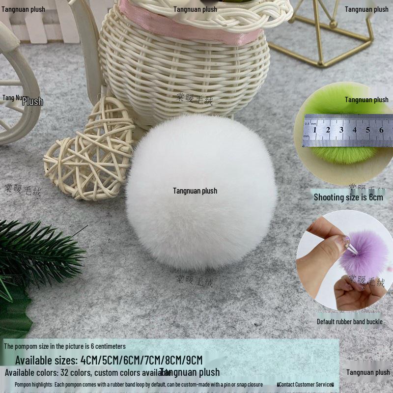 Multi-Color Faux Rabbit Fur Pom Pom for Bags, Clothing, Shoes, and Hats