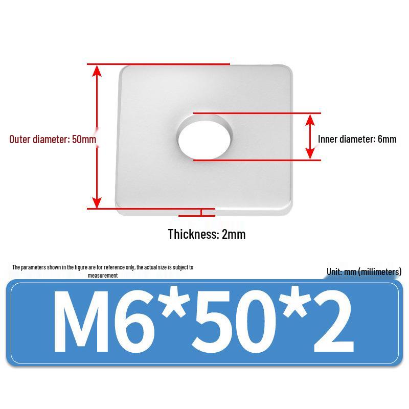 304 Stainless Steel Thickened Square Flat Washers M4-M24