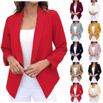 Fashion Women's Suit 3/4 Sleeve  Iron Casual Suit Top Short Jacket