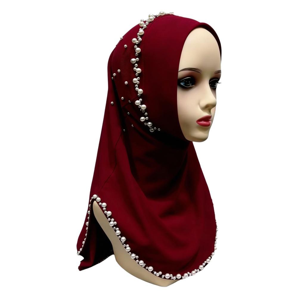 Elastic Fit Women Turban Cap Pull On Pull On Head Wrap Gift Idea Beaded Hijab Scarf  Muslim Women