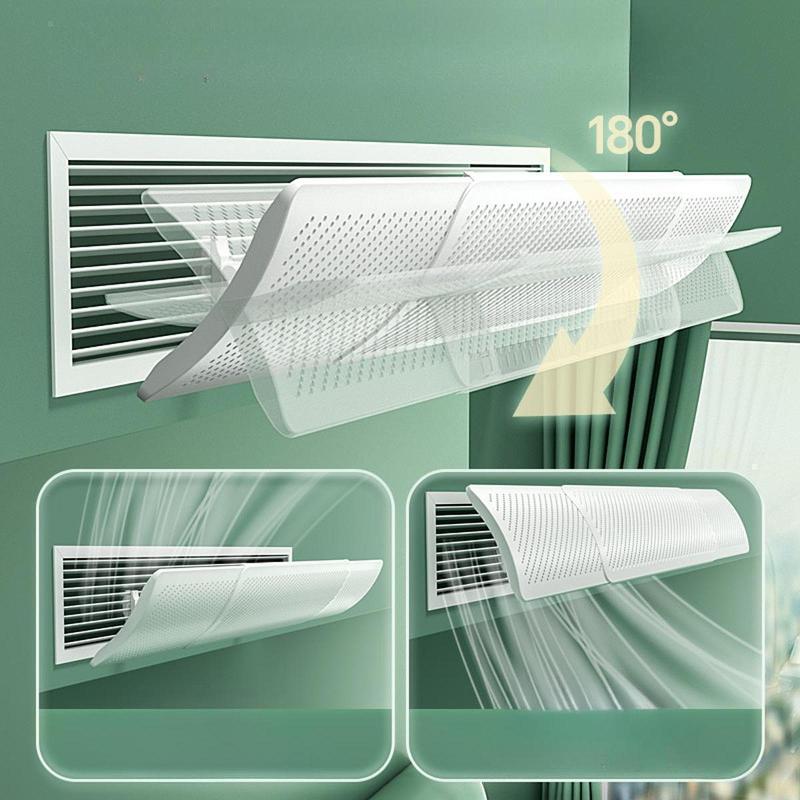 Air Conditioner Deflector Telescopic Angle Adjustable Air Baffle Windshield Deflector for Hanging Air Conditioner Outlet Wing