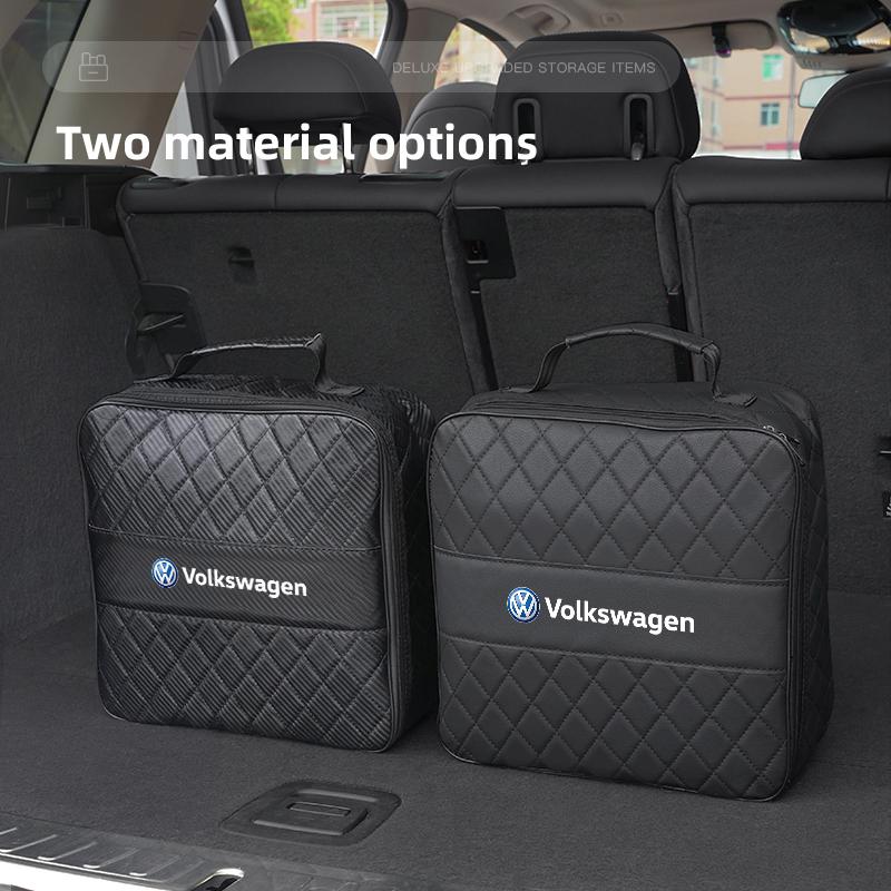 Car Leather Storage Bag High-capacity Auto Trunk Handbag For Volkswagen VW GTI Polo Golf Passat Tiguan Arteon Touareg CC Taigo zf0
