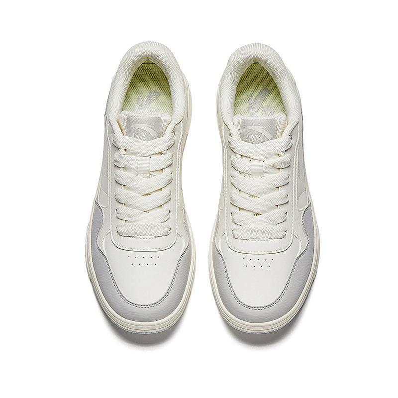 New Anta Anti-Slip Wear-Resistant Low-Top Skateboard Shoes Women's White Gray 922518008-1