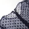 2022 European & American Plus Size Socialite Mesh Polka Dot Evening Dress - Two-Piece