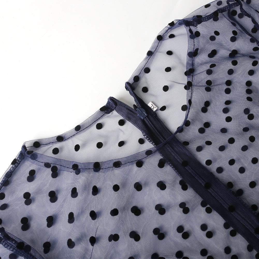 2022 European & American Plus Size Socialite Mesh Polka Dot Evening Dress - Two-Piece