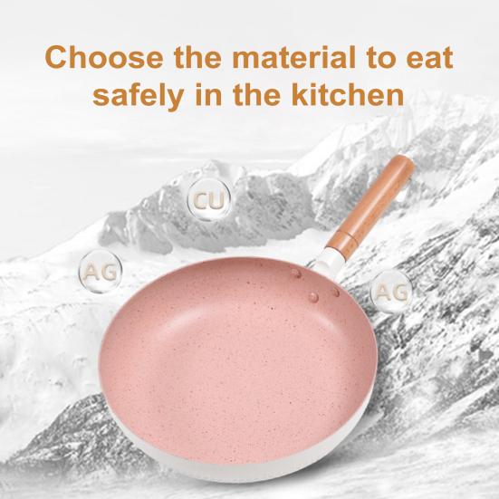 Nonstick Frying Pan Snowflake Pattern Saute Skillet with Medical Stone Coating Heat Resistant Handle Kitchen Cookware Accessories for Gas Electric