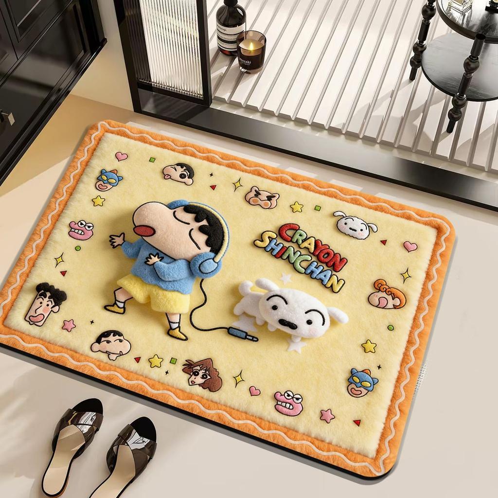 Cute Crayon Shin-chan Diatom Mud Bathroom Floor Mat Shower Quick-drying Non-Slip Dirt-Resistant Cooling Foot Mat