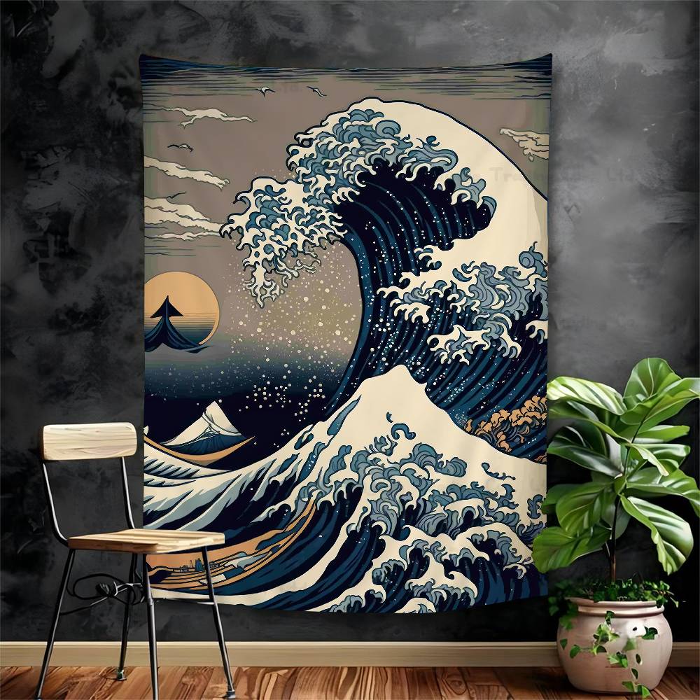 Ukiyoe The Great Wave Off Kanagawa Hanging Bohemian Tapestry Cheap Hippie Bohemian Tapestries Mandala Wall Hanging Home Decor