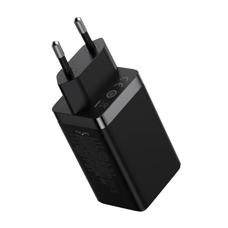 Network Charger Baseus Gan5 Pro 2Xusb-C + Usb, 65W (Black)