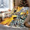 Saint Seiya Pattern Blanket for Home Decoration, Bed, Sofa, Car Travel, Camping, Suitable for All Seasons, Birthday Christmas Gift