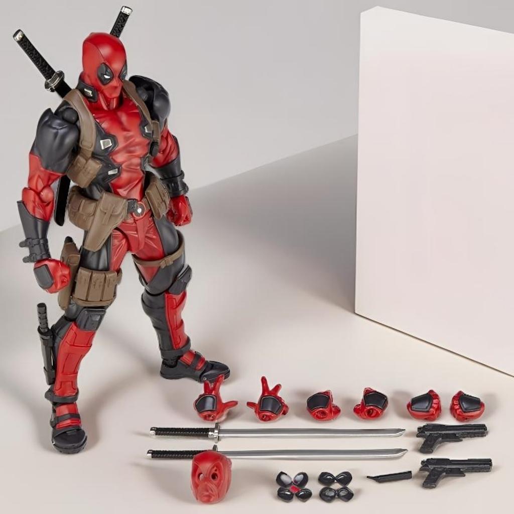 Marvel Deadpool and Wolverine Action Figure Set, Superhero Collectible Figures, Includes Interchangeable Head and Hand Parts