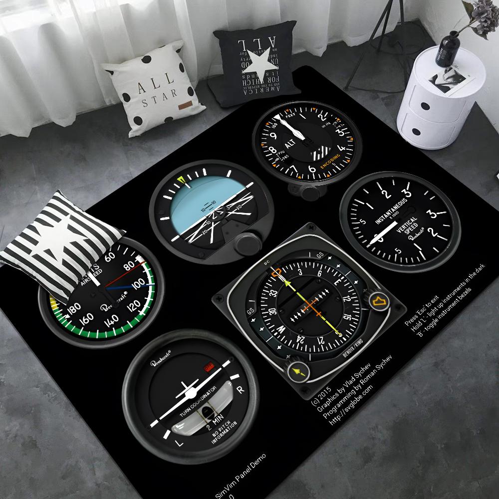 Kampfflugzeug Steuerung Cockpit Kabine Bodenmatte Fußmatte Rutschfest Waschküche Matte Wäsche Dekor Balkon Kind Wohnzimmer