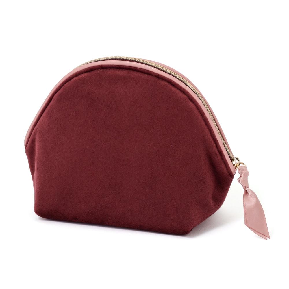 Franc Franc Japan Heart Patch Velour Pouch S Brown