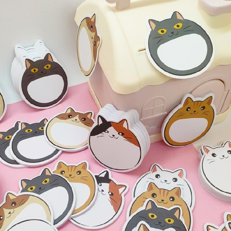 5Pcs Cats Shape Designs Stick Note Pad Selves Sticking Memo Pad Stick Pad Stick Notes Pad Selves-Adhesive Notepads Set