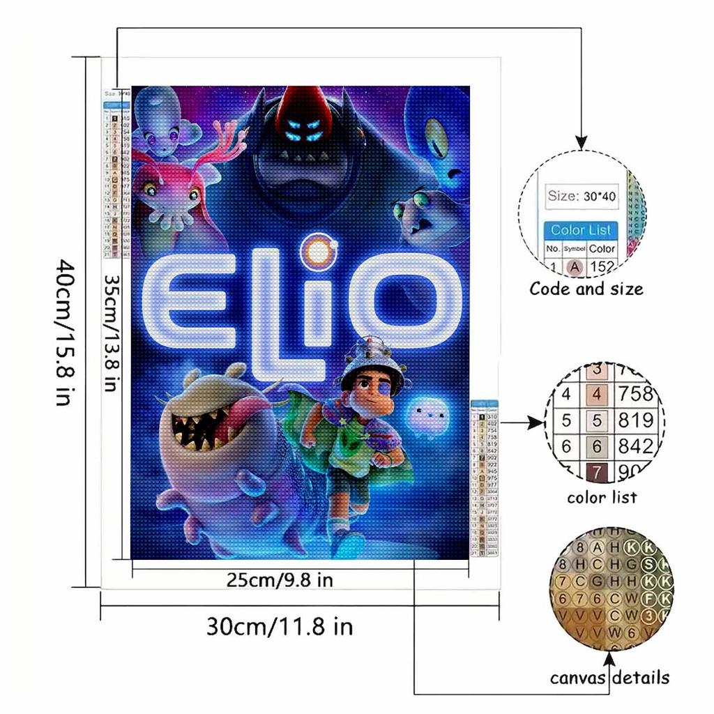 DIY Diamond Painting ELIO Cross Stitch Kit Mosaic Art Diamond Painting Full Circle Diamond Home Decoration