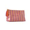 Portable Waterproof Cosmetic Organizer With Pvc And Striped Design For Daily Use