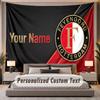 Benutzerdefinierter Namens-Text-Wandteppich Feyenoord Personalisierter Polyester-Wandteppich für Schlafzimmer und Zimmer