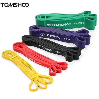 TOMSHOO 4pcs Pull Up Assist Bands Set Resistance Loop Bands Powerlifting Workout Exercise Stretch