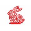 Easter Decoration, Red Openwork Bunny, Standing Table Decoration