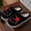 Cartoon cat cotton slippers winter velvet thickened cotton drag couple indoor home warm shoes