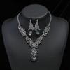 European and American Jewelry New Style Exaggerated Elegant Necklace and Earrings Two-Piece Set Retro Personality Women's Alloy Evening Jewelry
