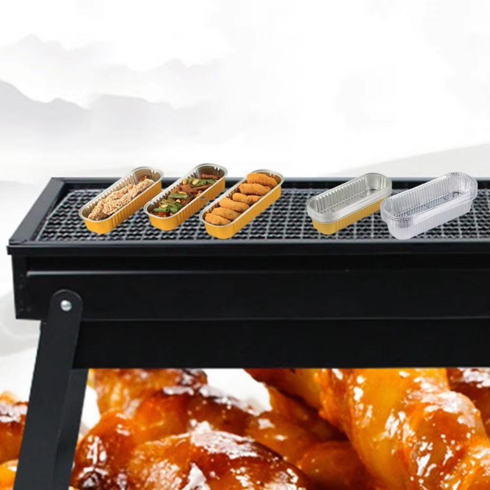 30/50 Stück Rechteckige Mini-Brotverpackungs-Alufolienbox Wiederverwendbare Mini-Kastenbrotformen Aluminiumfolien-Dose Pfanne