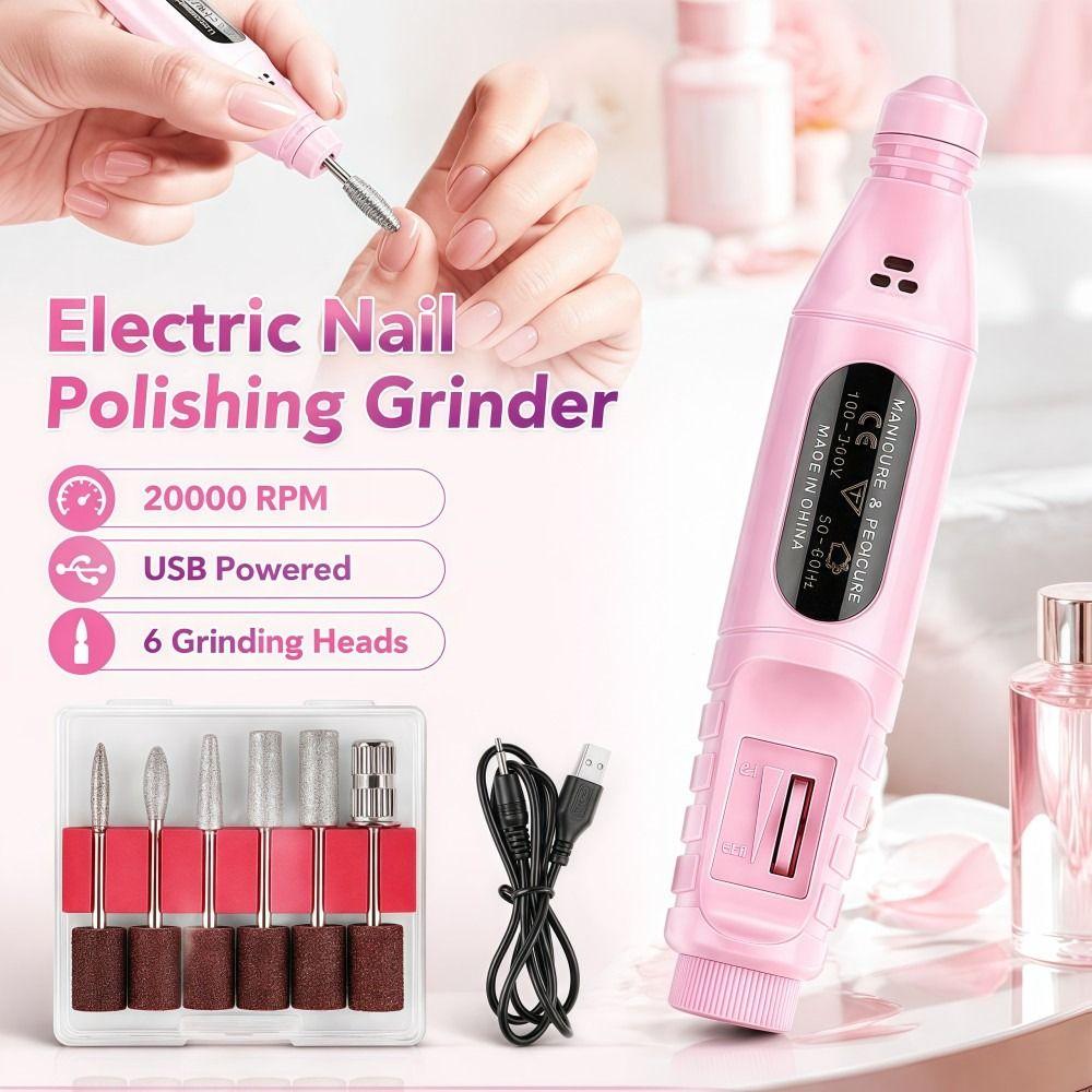 20000 RPM Electric Nail File USB Powered Nail Grinder Electric Nail Polishing Grinder Nail Tools