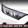 For Toyota RAV4 RAV 4 XA50 - Hybrid ABS Black Headlight Decoration Frame  Front Head Lamp Eyebrow Cover Exterior Sticker