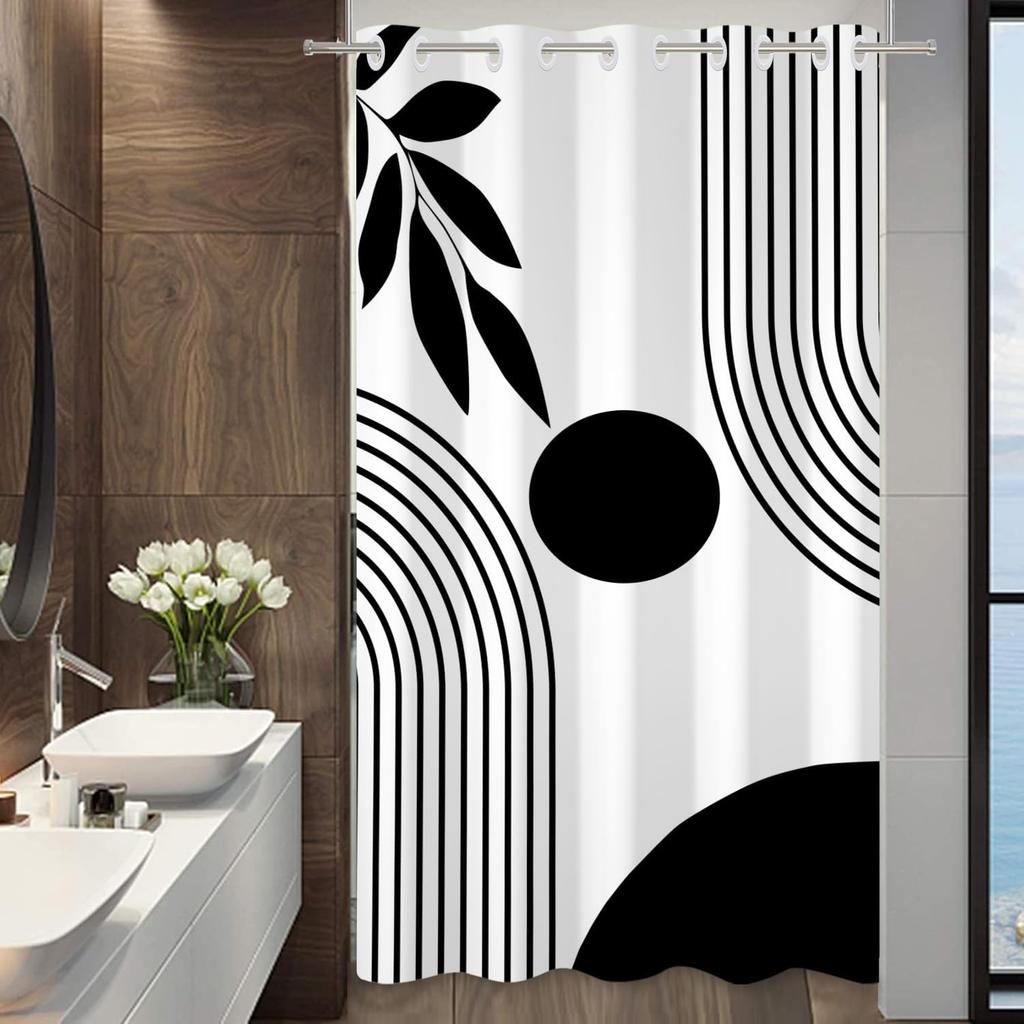 ChloropLastid Boho Shower Curtain for Bathroom Mid Century Modern Bohemian Abstract Geometric Fabric Waterproof  Shower Curtains