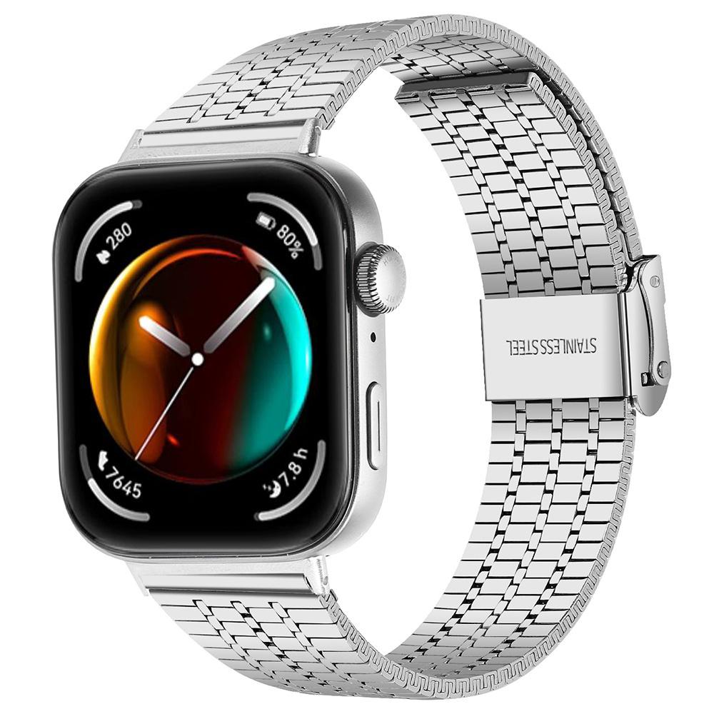 

For Huawei Watch Fit 3 Band 316L Stainless Steel Replacement Strap,Silver A
