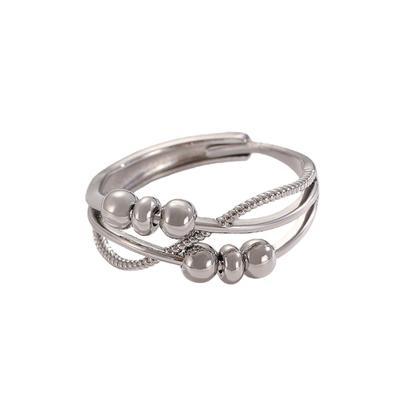 Einzigartiger Mehrschichtiger Offener Ring Überkreuzendes Design Drehbarer Ring für Frauen Angstlinderung Spinner Mode Täglicher Schmuck