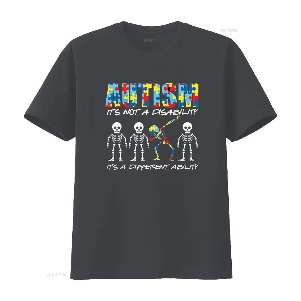 Womens Autism Is Not A Disability It S Different Ability Gift T Shirt Black Vintage Washed Fashion Streetwear Casual