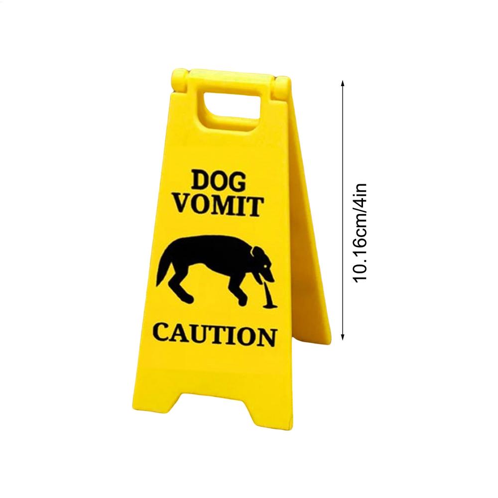 

New Funny Cat Vomit Sign Bright Yellow Gift Dog Vomit Sign Yard Signs Pets Owner 3D Printed Warning Sign