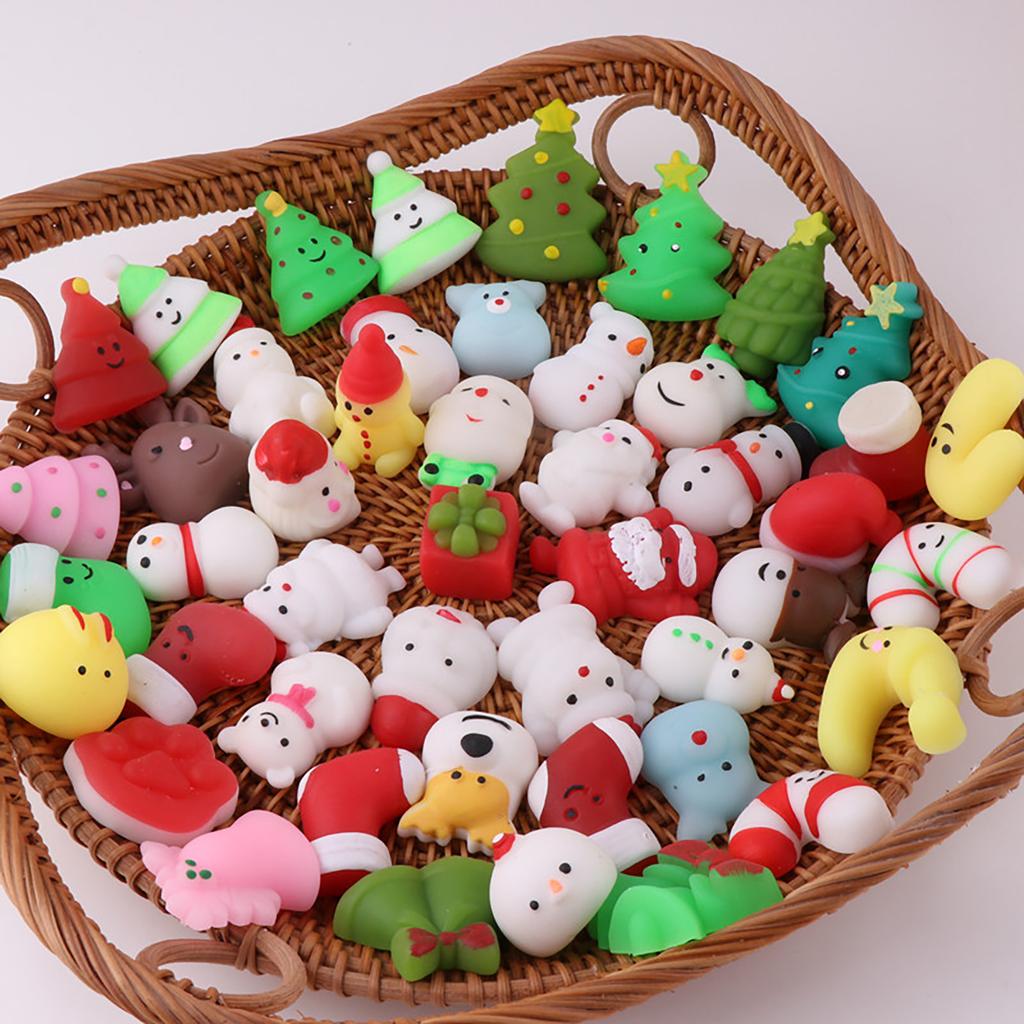 Christmas Group Squeezing And Kneading Tpr Soft Rubber Santa Claus Snowman Decompression Toy Set
