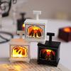 Creative Mini LED Fireplace Lamp Retro Flameless Electronic Candle Light Battery-Operated Smokeless