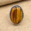 Tigerauge-Edelstein, handgefertigt, 925er Sterlingsilber, wunderbarer Schmuckring