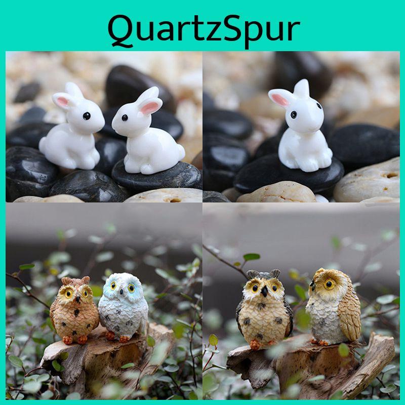 High-quality Mini Rabbit And Owl Figurines For Creative Diy Garden Crafting Projects