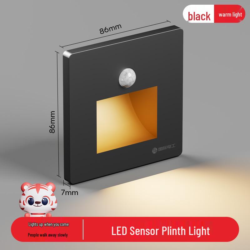 LED Night Light with Motion Sensor, Recessed Floor Lamp & Socket for Staircase, Corridor, Bedside
