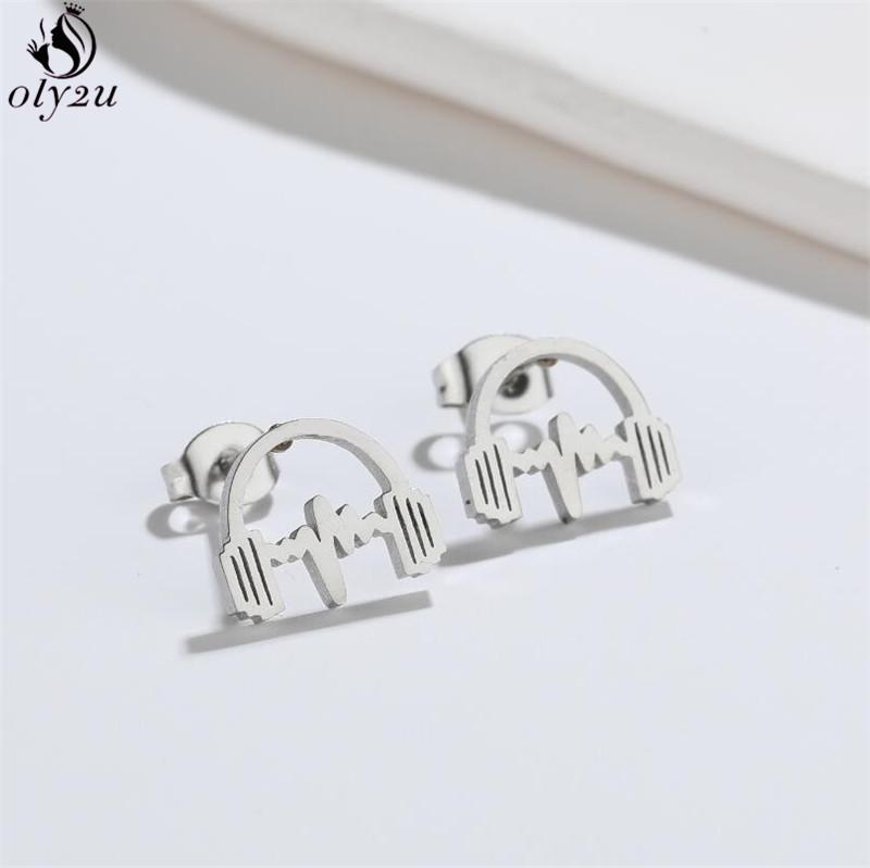 Hip-hop Stainless Steel Microphone Guitar Earring for Women Musical Ear Jewelry Girls Music Party Earrings Gift Accessories