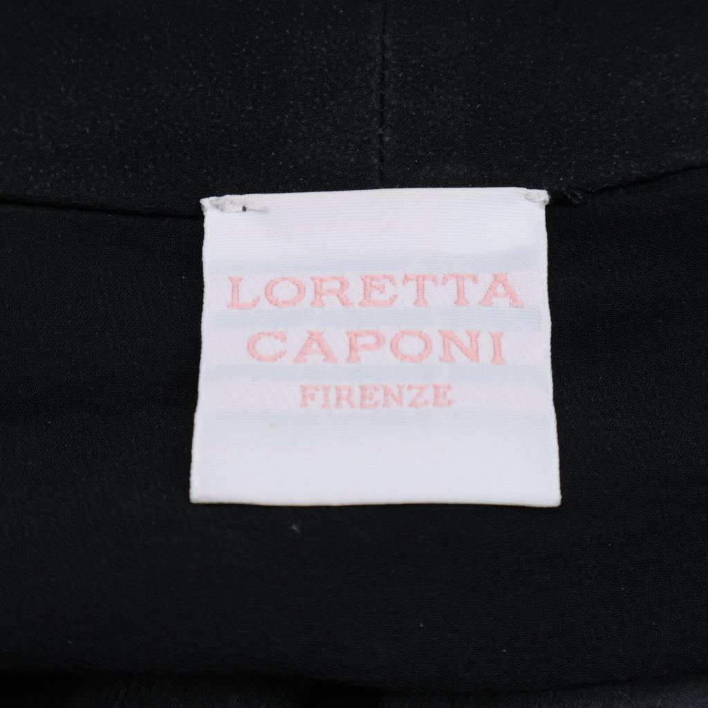 LORETTA CAPONI [Excellent Condition/2013 Model] 25-010-510-0008 100% Silk, Shell Button, Double-breasted, Sheer Jacket S blackUsed