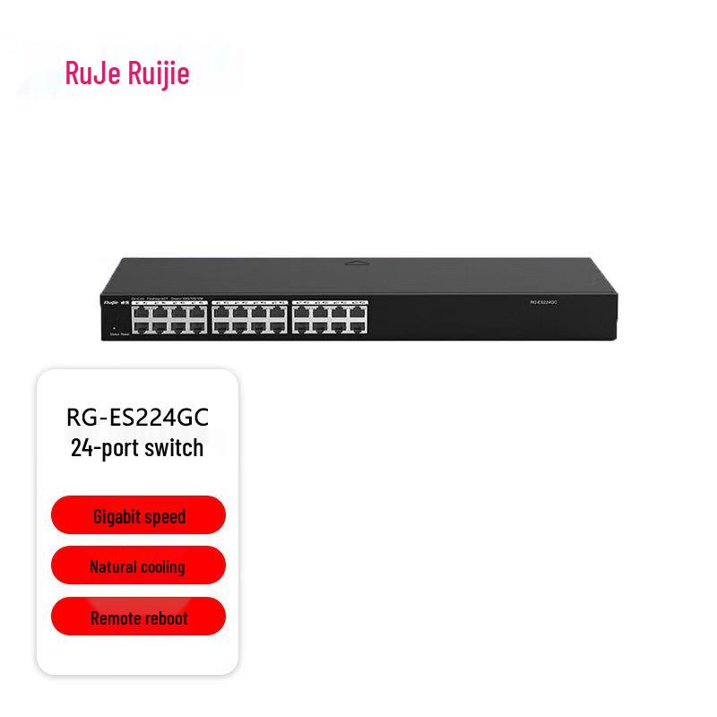 

Ruijie RG-ES224GC 24-Port Full Gigabit Managed Layer 2 Switch